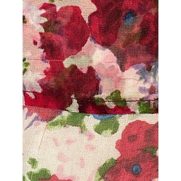 Equipment Ivory And Red Floral Print Silk Long Sleeve Button Down Top Size XS - Picture 9 of 12